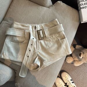 Elegant Beige High Waist Women's Shorts